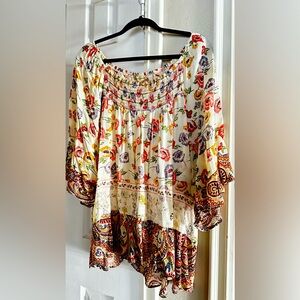 Democracy bohemian 1x blouse with bell sleeves